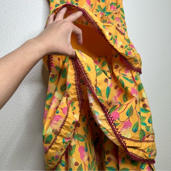 Farm Rio Mini Cashew Midi Dress yellow extra small - Picture 6 of 15